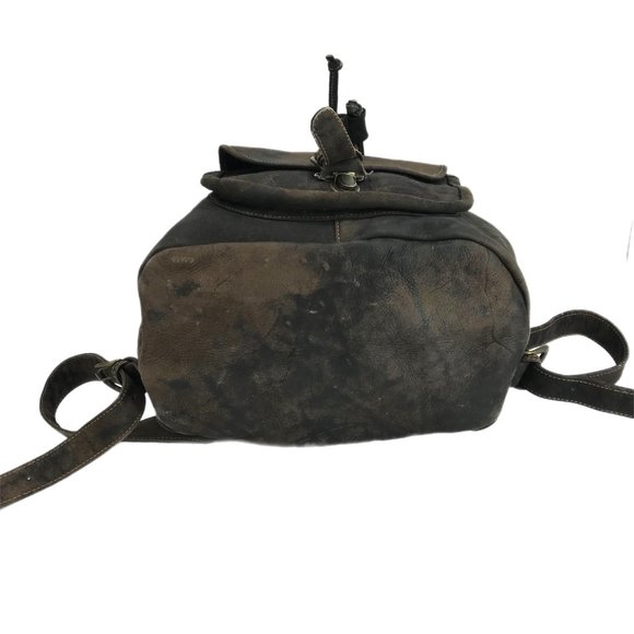 Backpack Large Handcrafted Rucksack Brown Thick Leather ALL THE PRETTY HORSES - Picture 3 of 10